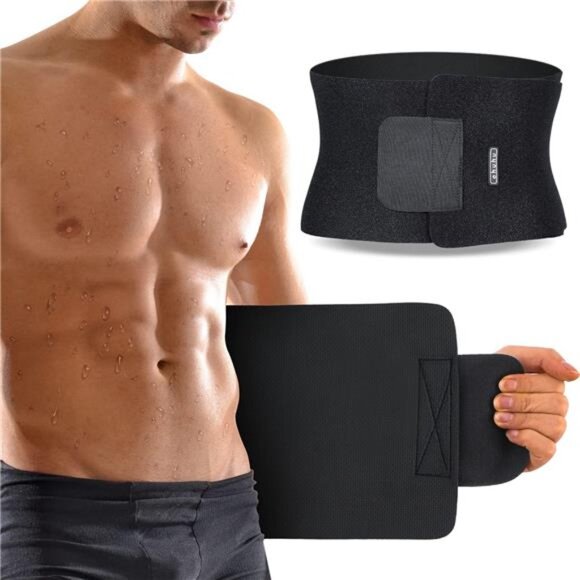 Waist Trimmer, Adjustable Neoprene Ab Trainer Belt for Back Support, Sweat Band - Picture 1 of 8